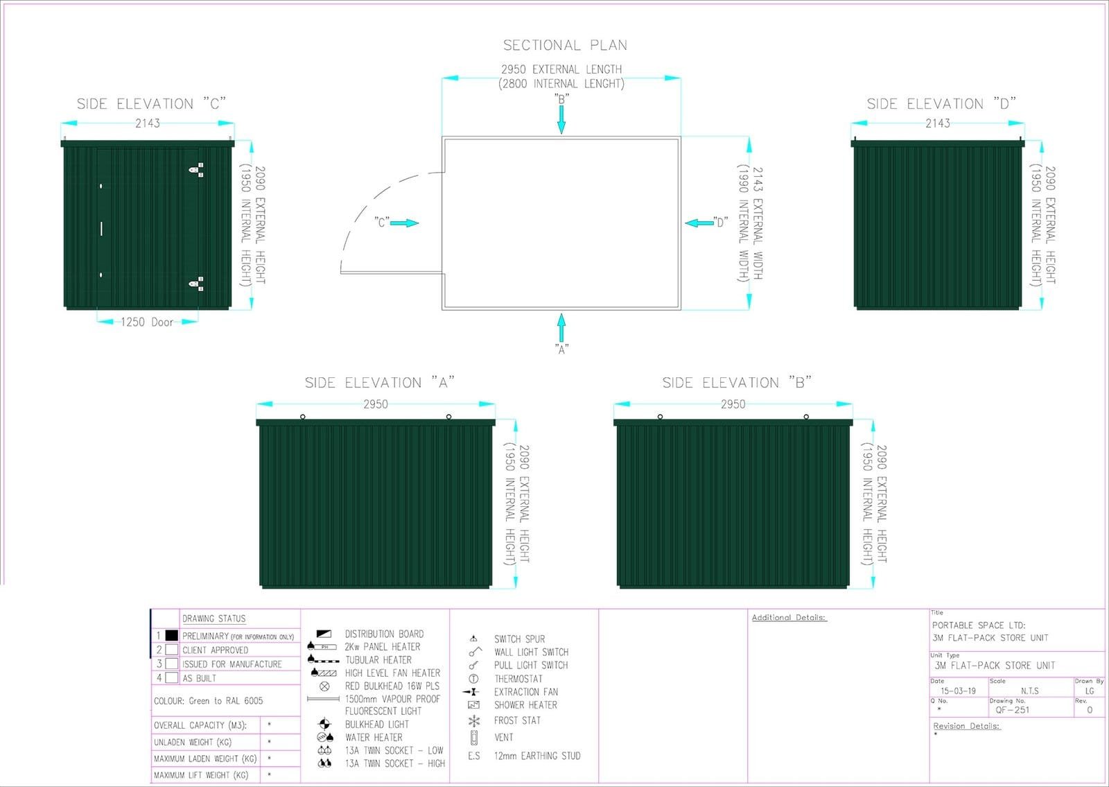 Contentor Armazenamento Desmontável 3 m Verde – Galvanizado – Novo - Image 6