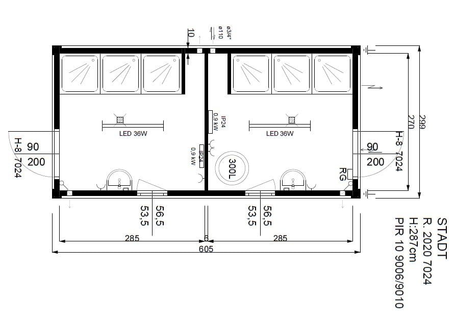 Contentor Sanitário 6 m – 6 Duches, 2 Lavatórios, Termoacumulador 300 L – Usado - Image 9