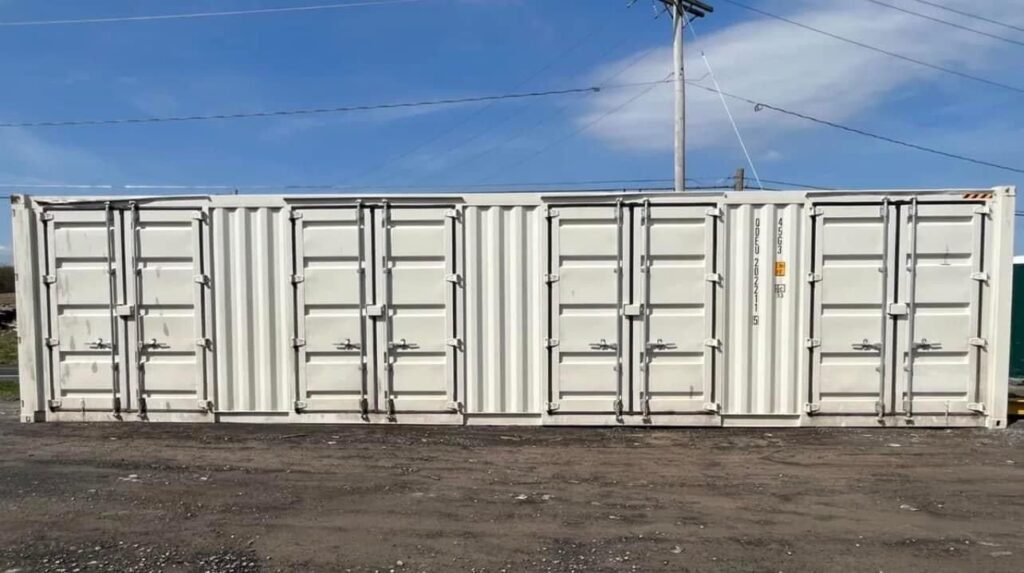 Contentor Marítimo 40 Pés HC 4 Portas Laterais Bege – Usado Grade A